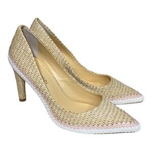 Zimmermann Raffia Beige Pink White Heels Size 40 EU